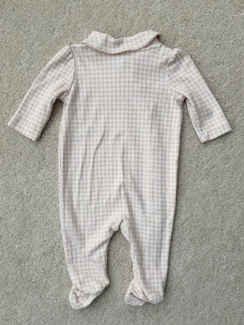 Ralph Lauren Pink Houndstooth Footed One-Piece